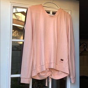 Peachy Pink Sweater W/ Laced Up Back